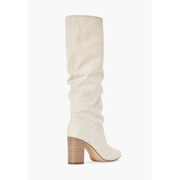 NWT Fiona Slouched Block Heal Boot in Natural, JustFab - Picture 3 of 13